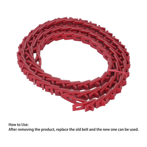 Badass Heavy Duty Adjustable Pu V Belt 4 Foot Industrial Link Drive Belt, red polyurethane material for woodworking equipment.