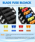 Six Way Fuse Block With Negative Bus And 12V Blade Fuse Holder For Auto Electrical Systems Includes ATC And ATO Style Fuse Box
