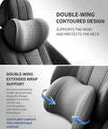 Super comfy Car Headrest And Lumbar Support Pillow Set Perfect For Mini John Cooper Works Electric 2025 showing double-wing contoured neck support design.