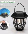 Dope Hexagon Solar Lanterns Outdoor Waterproof Hanging Lights with LED filament bulb and solar panel detail