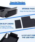 Console Organizer For Toyota Sienna 2021 2022 2023 2024 2025 2026, Armrest Center Tray with sponge pads and non-slip liners
