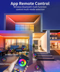 Color Changing 50ft RGB LED Strip Lights With Bluetooth Music Sync Remote Control Waterproof Outdoor for Patio Decor
