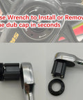 Dub Cap And Remove Tool For SRAM BB30 Crankset shown with wrench for easy cap removal.
