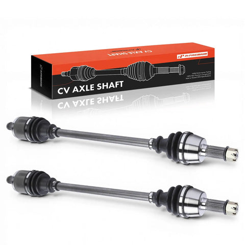 Heavy Duty Front CV Axle Shaft Assembly Set For Polaris Ranger Crew And Brutus Utv Bolt Right On Quick Swap Get Back Out Kicking Dust Smooth Ride Oem Direct Fit All Terrain, showing two steel axles with protective boots.