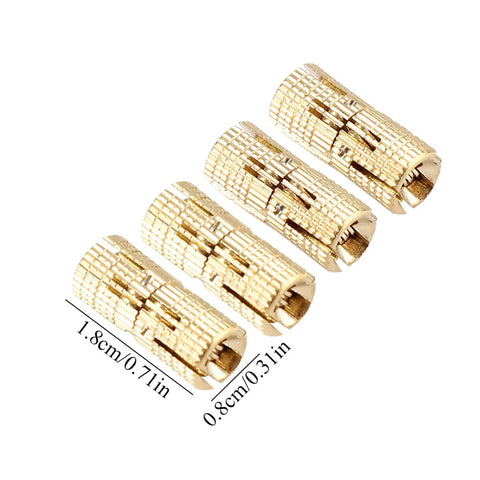 4 Pack Brass Hinges Heavy Duty Copper Material 180 Degree Opening For Worktops Tables And DIY Projects Home Hardware With Easy Install And Smooth Swing, 0.8cm x 1.8cm