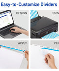 Easy-to-customize 5 Tab Unpunched Dividers For Any Binding System With Print And Apply Labels and Customizable White Tabs