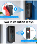 No Drill Doorbell Camera Mount for Blink Video Doorbell Second Generation with Adhesive Tape and Screw Installation Options