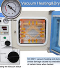 0.9 Cu Ft Vacuum Drying Oven With Digital Temperature Control, vacuum gauge and knob visible for lab use