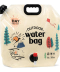 8L collapsible BPA-free outdoor water jug with spout and camping illustrations, 2 Point 1 Gallon Collapsible Water Jug For Outdoor Adventures Reusable BPA Free Foldable Water Container 8L Great For Camping Hiking Emergency Prep And Group Outings A Space Saving Hydration Solution