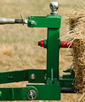 Dual Design Gooseneck Tractor Trailer Hitch With Hay Bale Spear Charcoal Frame Two Inch Receiver Mount And Two Five Sixteenth Inch Gooseneck Ball