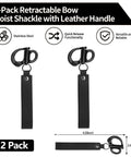 Beefy Quick Release Shackle Clip For SCBA Mask, Heavy Duty 316 Stainless Steel Snap Shackle, Leather Handle, 2 Pack