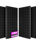 4 Pack Full Size 48X24 Acoustic Foam Panels Soundproof Wall Tiles Flame Retardant dampener on display with textured surface.