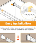 Heavy Duty RV Drawer Slides Rail Bracket For One Inch Channel With Four Way Adjustable Base showing easy installation steps and screws.