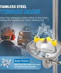 Heavy Duty Combo Safety Shower And Eyewash Station with stainless steel basin for quick drainage and effective emergency response.