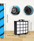 Soft Brush Roll Replacement And Filter Kit For Vertex DuoClean PowerFin Upright Vacuum AZ2002 AZ2000 AZ2000W, dimensions shown