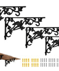 Heavy Duty Cast Iron Shelf Brackets 12 Inch Vintage Bird And Vine Decorative Corbels 4 Pack with mounting hardware included