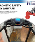 Magnetic Safety Key Lanyard Replacement For BowFlex Treadmills With Tether Cord And Emergency Stop Clip Part Number 1000513293 Fits BFX 10 T25i And BFX 22 T56i, red clip
