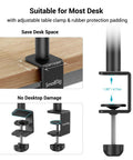Desktop Camera Mount Stand 15 To 35 Inches adjustable tabletop light stand with C clamp for DSLR and ring lights, desk setup