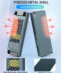 Tough As Nails Heavy Duty 120W 24V LED Power Supply Driver For Strip Lights CCTV Computers And Displays With 100-240V AC Input And 24V DC Output Aluminum Heat Sink For Solid Heat Dissipation IP20 Rated aluminum casing with honeycomb vents