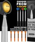 Telescopic Golf Ball Retriever For Water, 12 Ft And 9 Ft Two Sided Grabber, stainless steel design with color options
