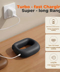 Heated Percussion Massage Gun With Adjustable Heat Intensity And Speed Ultra Quiet USB C Rechargeable charging on a table