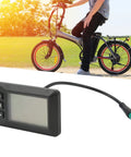 36V Electric Bike LCD Display Panel With 5 Pin Waterproof Interface, nearby a man with a foldable bike outdoors