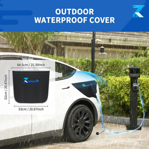 Level 2 EV Charger 40 Amp 240V 9.6kW Smart Wall Mount For Home 25 Foot Cable J1772 NEMA 14 50 Waterproof IP66