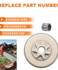 3/8 Inch Chainsaw Spur Sprocket Kit With Clutch Drum And Needle Bearing, 7 Tooth Drive Sprocket For Echo CS 590 600P Image
