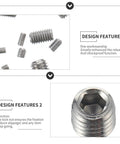 Industrial Grade 300-Piece M3 To M8 304 Stainless Steel Hex Socket Set Screws With Oval Cup Point Internal Drive displayed