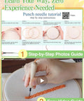 Beginner Punch Needle Kit With Hoop Needle Yarn And Fabric Pattern Including Step By Step Video Guide All In One Grab And Go DIY Embroidery Set