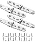 Heavy Duty Flat Strap Hinge Symmetrical Marine Grade 316 Stainless Steel For Boat Hatches Toolboxes Doors And Gates Six By One Point One Eight Inch Size 4 Pack