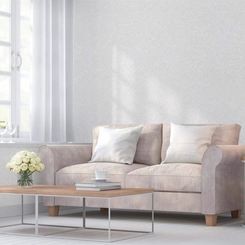 White Peel And Stick Wallpaper 15.7 By 393.7 Inches Silk Textured Contact Paper For Cabinets And Walls Self Adhesive Removable Waterproof Vinyl Covering DIY Friendly Easy To Cut And Apply For Bedrooms And Living Rooms