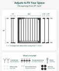 Metal Baby Gate For Doorways And Stairs Extra Wide Fits 29 To 48 Inches includes accessories for pressure mount installation.