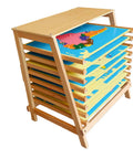 Montessori Geography Map Stand For Puzzle Maps Large Beechwood Sturdy Kid Friendly Display Holder Holds Up To Eight Wooden Maps