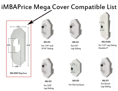 Mega Siding Plate Cover White PVC 13.5 By 7.12 Inches For Octagonal Vinyl Siding Block With Built In Electrical Box Two Pack Easy Mount Exterior Upgrade For Coach Light Or Entryway. Compatible size chart