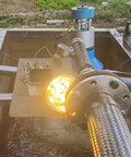 Portable 1KW Micro Hydroelectric Generator 220V For Home Use And Off Grid Power, showing the blue connector and light in action