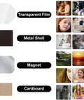 DIY Fridge Magnet Making Kit 2.5 By 2.5 Inch With 100 Consumables Including Transparent Film Metal Shell Magnets And Cardboard.
