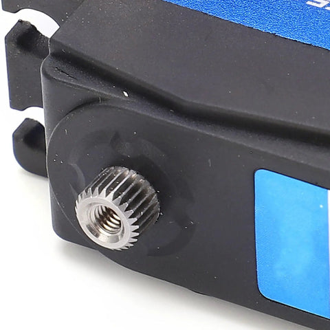 Close-up of heavy duty digital servo delivering badass 35Kg torque with bombproof metal gears for RC cars and trucks.