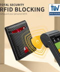 Slim RFID Leather Bifold Wallet For Men With 2 ID Windows And Quick Access Slots Holds Up To 15 Cards Fits Easy In Front Pocket blocking RFID signal