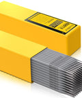 E6013 3 32 Inch Diameter 5Lb Carbon Steel Arc Welding Rods with Titania Calcium Coated Electrodes in yellow box