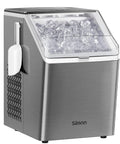 Countertop Ice Maker That Cranks Out 44 Lbs A Day With Dual Water Inlets, Crystal Clear Ice Cubes, Auto Self Cleaning, Stainless Steel Build