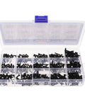 Pro Grade Self Tapping Screws Kit for Small Electronics and Repairs with carbon steel M2.3, M2.6, M3 screws in a storage box.