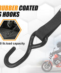Heavy Duty Self Retracting Ratchet Straps 1500 Lbs Break Strength 1 X 15 Ft with rubber coated S hooks showcasing 500 lb load capacity.