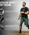 Man running with Outdoor Chest Bag For Men Concealed Vest Holster Fits Most Pistols Adjustable Anti Theft EDC Pack For Running Hiking Motorcycle Rides And Workouts No Bounce Comfort Fit Black Tactical Everyday Carry, in rain showcasing waterproof and breathable fabric.