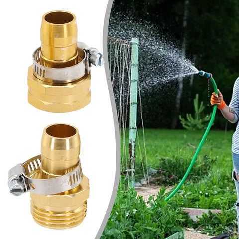 Top Rated Aluminum Garden Hose Mender Repair Kit For 3/4 Inch Us Thread, Heavy Duty Connector With Stainless Steel Clamp Stops Leaks Fast On Inside And Outside Watering Hoses Instantly in garden use