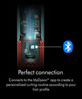 Limited Edition Airwrap iD Multi Styler And Dryer Straight Plus Wavy In Jasper Plum App Enabled Six In One Hair Tool showing Bluetooth connectivity detail