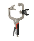 Locking Welding Clamp With Swivel V Type Pads And Installing Support For Handheld And Tabletop Use, 14 Inch Clamp Adjustable Jaws