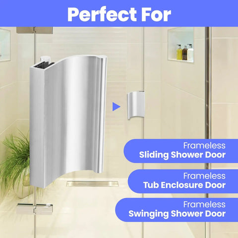 Hella Smooth Chrome Shower Door Handle For Frameless Sliding Glass Doors 3 Inch Beefy Grip on frameless shower door