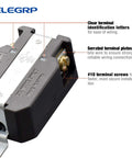 NEMA L6-20R Flush Mounting Locking Receptacle Twist Lock Socket For Generator 20 Amp 250V side view with terminal details