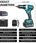 Cordless Rivet Nut Gun Set For M3 To M8 With LED Light Electric Rivnut Tool Automatic Blind Rivet Nut Gun Battery Powered Portable Riveter For Mechanical Equipment Assembly And DIY Projects, 26V battery, case and charger